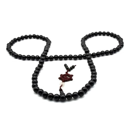 Zen Dear Unisex Natural Ebony Wood Buddhist Prayer Bead Necklace Bracelet Tibetan Prayer Mala Beaded Black - style: 10mm 108beads