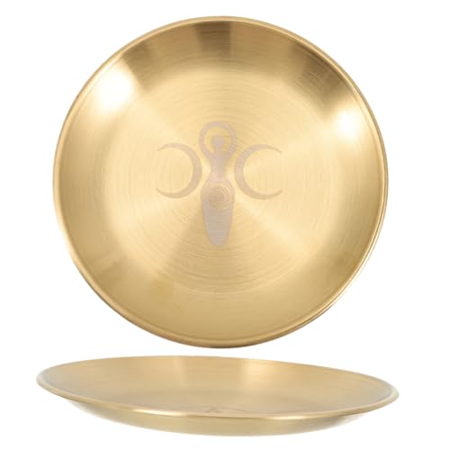 Cabilock 2pcs Altar Plate for Candle Holders Tarot Ceremony Tray Unique Patterns for Spiritual Offerings and Home Decor Elegant Candle Tray for Rituals and Decoration