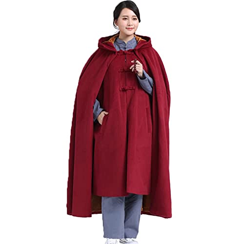 Meditation Hooded Cloak Buddhist ed Monk Outfit Winter Meditation Clothing Robe Unisex - color: B., size: Large