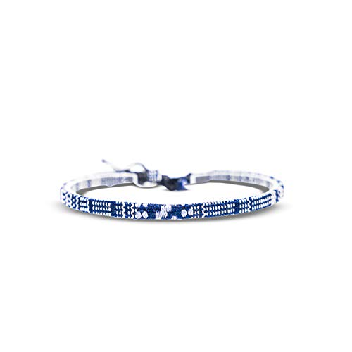 Made by Nami 2 Pcs Boho Surfer Bracelets for Women and Men Waterproof and Adjustable Braided Bracelets Set of 2 for Ethnic Hippie Style - color: Deep Multi & Blue-White)