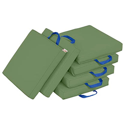 ECR4Kids SoftZone Floor Cushions, Square, Flexible Seating, Hunter Green, 6-Piece - color: Hunter Green
