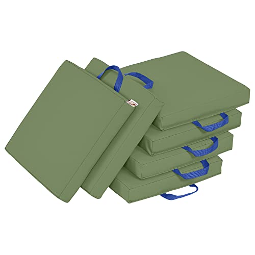 ECR4Kids SoftZone Floor Cushions, Square, Flexible Seating, Hunter Green, 6-Piece - color: Hunter Green