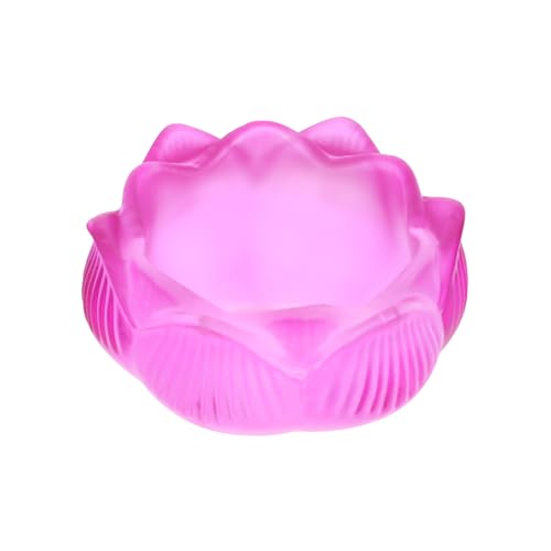 PRETYZOOM 2pcs Lotus Shaped Glass Candleholders Decorative Desktop Ornament Religious Candle Container for Home Zen Garden Table Centerpieces
