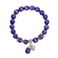 Natural Stretch Gemstone Bracelet Healing Stone Beaded Bracelets for Women Men Gifts (Unisex) - color: Purple