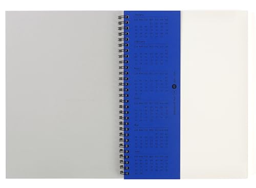 Blank Spiral Notebook 10.12 x 7.36 in (B5), 160 Pages Blank Paper, Notebook for Sketching, Writing & Study, Calendar Card Included (2025)(Iris) - color: Iris