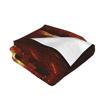 Volcano Prints Throw Blanket (320g Flannel) Anti-Pilling Warm Fuzzy Blankets for Bed Sofa Couch Travel 40x30 Inch - color: Volcano, size: 40x30 Inch