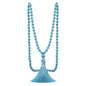 JAYUMO 8mm Mala Beads Necklace Natural Stone Meditation Statement Necklace Hand Knotted Japa Yoga Rosary Prayer Beaded Tassel Necklace - color: turquoise