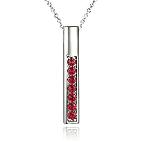 POPLYKE Chakra Necklace for Women 925 Sterling Silver Bar/Inifinity/Cross Necklace Mother Day Jewelry Gift for Women - style: July