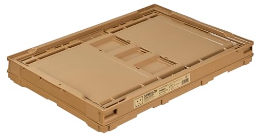 Trusco TR-O50B-A-DNB Thin Folding Container, 11.8 gal (50 L), No Lid, Beige Storage Case, Storage Box - color: beige, style: Locking lid included