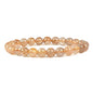 Justinstones Gem Semi Precious Gemstone 8mm Round Beads Stretch Bracelet 7 Inch Unisex - color: Golden Rutilated Quartz