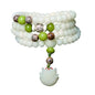 Mala Bead Strand Bracelet, 108 Buddhist Prayer Beads Yoga Meditation Green Malachite Beads Necklace Women man - style: 8mm White Jade Bodhi