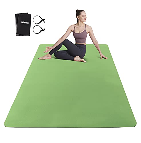 UMINEUX Large Yoga Mat for Men and Women 1/4 & 2/5 Inch Extra Thick TPE Fitness Mat for Home Gym Workout, Non-Slip, Eco Friendly Exercise Mat for Yoga, Pilates, Stretching, Meditation