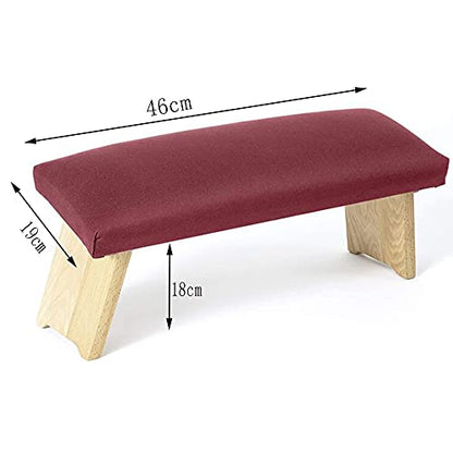 Meditation Stool, Exercise Meditation Stool, Folding Meditation Table, Wooden Kneeling Stool with Locking Hinge, Oblique Leg Yoga Stool with Cushion/A / 46×19×18cm