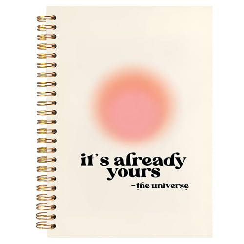 BearCake Aesthetic Aura Preppy Notebooks, It's Already Yours the Universe Inspirational Notebooks, Trendy Y2K Pink Notebook Journal, Pink Aesthetic Office Supplies, Hardcover Spiral Notebook 5.5x8.3 - color: white-physiotherapy-yours
