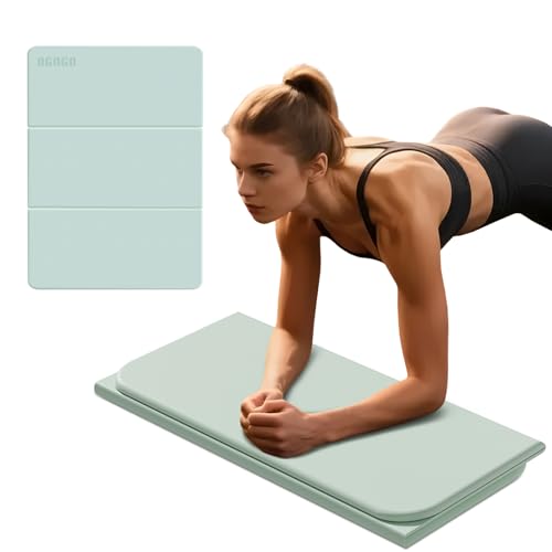 Foldable Exercise & Yoga Pad for Man Women Kids, 1.0" Thick Eco-Friendly Kneeling Pad & 13"x24" Push Up Mat, Non-Toxic POE Kids Play Mat, Lightweight Gym Cushion for Yoga, Pilates, Home