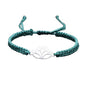 Lotus Symbol Bracelet for Women - Adjustable Cord, Silver Pendant, Spiritual Jewelry Gift - style: Turquoise