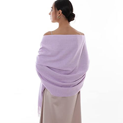RIIQIICHY Winter Scarfs for Women Pashmina Shawls Wraps for Evening Dresses Large Warm Soft Scarves - color: Lavender