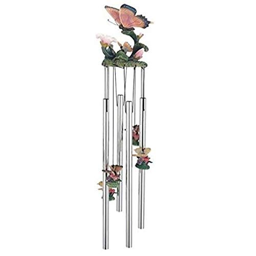 StealStreet SS-G-41907, Round Top Butterfly Hanging Porch Garden Decoration Decor Wind Chime