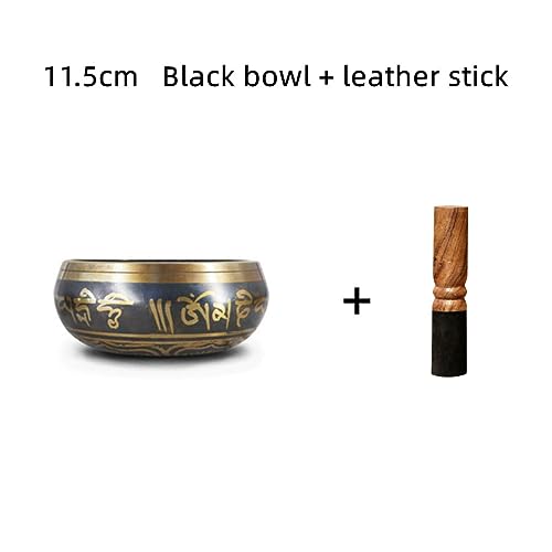 3pc 11.5cm Handmade Buddha Sound Black Bowl Yoga Meditation Singing Bowl Home Decor Ornaments