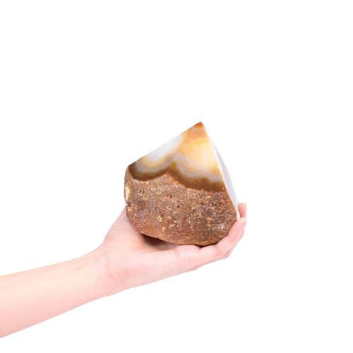 Raw Healing Agate Wand Crystal Geode Irregular Column 0.6-1.1 Lbs for Chakra Alignment Meditation Stone Grounding Energy for Beginners - color: Natural, size: 0.6-1.1 Pound