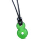 Infinity Necklace - Sea Glass Jewelry - Positive Vibes Collection - Cute Meditation Crystals - Spiritual Gifts for Yoga Lovers - High Vibration Tibetan Symbols - Cool and Trendy Good Luck Amulets - color: Bottle Green Sea Glass Necklace