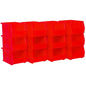 Akro-Mils 30237 AkroBins Plastic Storage Bins, Space-Saving Stackable Bins for Garage, Pantry, Craft Organization, 9" x 6" x 5", Red, 12-Pack - color: Red