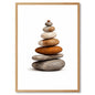 Framed Zen Stone Stack Poster Canvas Print Art Wall Art Painting Pictures Wall Decor Minimalist Aesthetic Home Decor Living Room Bedroom Apartment (Wooden Framed,12“LX16 W)