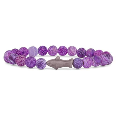 Fahlo Shark Tracking Bracelet – Track a Real Shark's Journey – Supports Wildlife Conservation – Elastic – on Interactive Mobile App Map – Unisex Ocean Conservation Gift - color: Coral Reef Violet