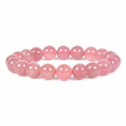 Justinstones Gemstone Crystals Chakra Beads Bracelet Crystal Healing 10mm Round Stretchable Bracelet for Her Gift - color: Madagascar Rose Quartz