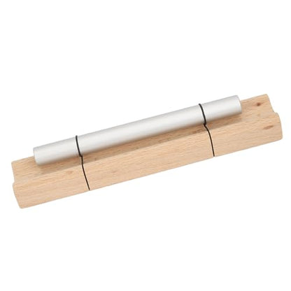 Single Tone Energy Chime for Mindfulness Meditation, Wooden Hand Chime with Mallet, Cherry Wood and Aluminum Alloy Healing Bell for Yoga Prayer Stress Relief (Moon Shaped) - size: Moon Shaped