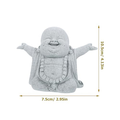 NOLITOY Small Buddha Statue, Meditating Sandstone Buddha Statues Zen Decor for Home Office Fish Tank Accessories Ornament