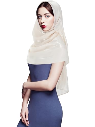 Geyoga Women's Scarf Shawls and Wraps for Evening Dress Fashion Scarf for Wedding Bridesmaid Ramadan Gifts - color: Ivory