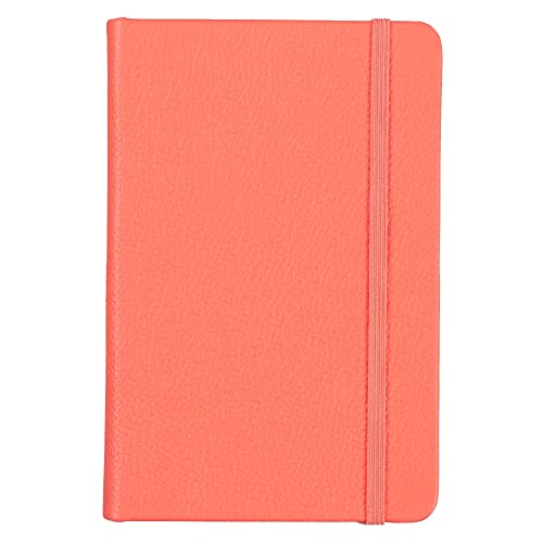 Leather Pocket Notebook, Writing Journal, Full-Grain Leather, Narrow Ruled Paper, Notebooks for Work & School, Coral Red (5.7" x 3.8”) - color: Coral Red, size: Pocket