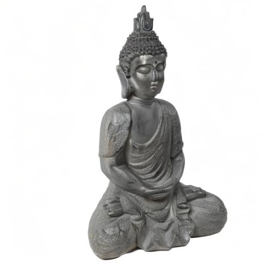 LuxenHome Large Buddha Statue Outdoor and Indoor, 22" Fiber Stone Meditating Buddhas Garden Statues Outdoor, Zen Buddha Garden Sculptures & Statues, Outdoor Statues for Patio, Backyard Deck