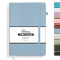 Annecy Lined Journal Notebook, Hardcover Leather Journal for Women & Men, 160 Numbered Pages, Medium 5.5" x 8.25", 100 GSM Thick Paper, Haze Blue - color: Haze Blue, style: Lined