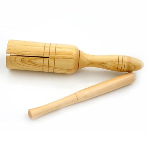 Wood Tone Block Percussion Instrument, Single Sound Tube/Twin Tone Block 1PC: Handheld Wooden Rhythm Block for Rehearsal, Performance, Ensemble Practice and Daily Percussion Session (DXT)