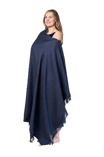 Meditation Shawl or Meditation Blanket, Shawl/Wrap, Oversize Scarf/Stole. Large. Unisex. - color: Denim Blue