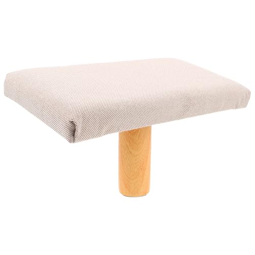 SUPVOX Bench Stool with Cushion Portable Prayer Stool Wooden Seat Beige Medium for Adults Over 150cm and Sitting Support