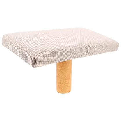 SUPVOX Bench Stool with Cushion Portable Prayer Stool Wooden Seat Beige Medium for Adults Over 150cm and Sitting Support