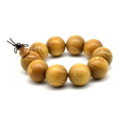Zen Dear Natural Golden Sandalwood Mexican Bocote Mala Prayer Bead Bracelet Link Wrist Necklace Mala Beads - style: 25mm 10 beads