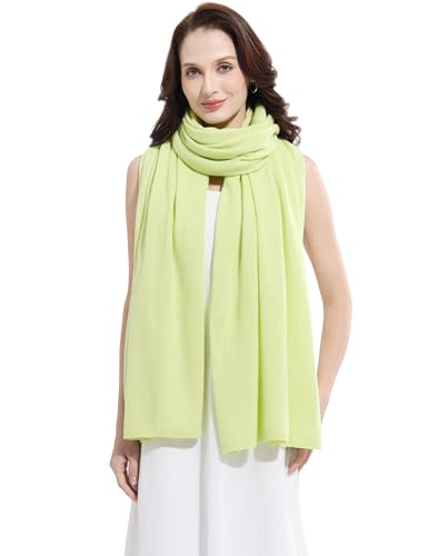 Soft Cashmere Blend Wrap Chic Scarf Stole for Women Wayfarer Travel Extra Large 87"x28" - color: Green Apple