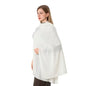 Cashmere Wrap Soft Knitted Scarf Stole for Women Airplane Travel Blanket Shawl 87x28 IN Extra Large Pashmina - color: White