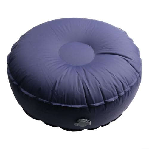 Inflatable Yoga Cushion, Portable Meditation Seat, 40D Nylon, Wear-Resisting, Quick Inflate Valve, 16x16x6 Inch, for Yoga, Fitness, Travel, Camping, (Dark blue) - color: Dark blue