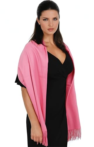 Ocomfly 100% Pashmina Scarf for Women - Premium Womens Scarves - Gift Boxed - Shawls or Wraps - Ultra Soft and Warm - color: Hot Pink