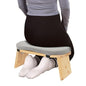 DYNAMI Bamboo Meditation Bench with Sponge Cushion, Portable Foldable Ergonomic Meditation Stool,Wooden Kneeling Stool for Yoga Sitting Prayer,Load Capacity 396lbs (Gray) - color: Grey