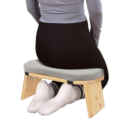 Meditation Bench, Foldable& Ergonomic Meditation Stool, Foldable Kneeling Meditation Bench, Seiza Bench Wooden Meditation Stool Chair Zen Lotus Yoga Stool Floor Sitting Prayer Bench Removable