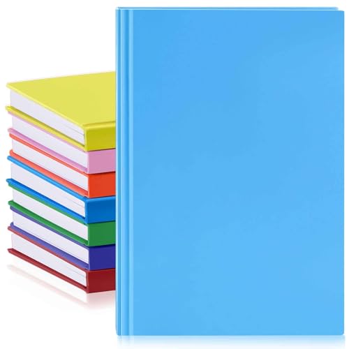 Henoyso 8 Pcs A5 Blank Notebooks Journals Bulk 100 Sheets/200 Pages Unlined Craft Notebooks Kraft Sketchbooks Hardcover for Writing Drawing for Gifts Students School Office, 8.3 x 5.7 in (Colorful) - color: Colorful, size: 8.3x5.7 Inch