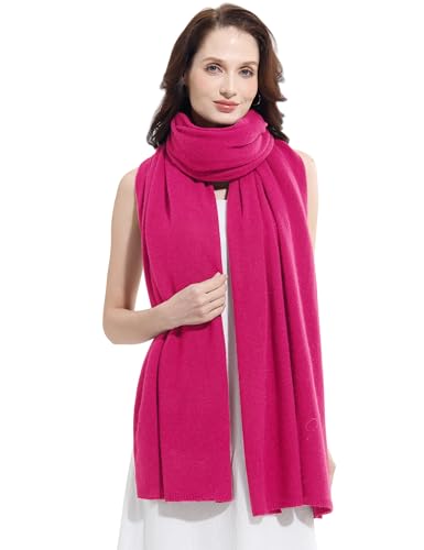 Soft Cashmere Blend Wrap Chic Scarf Stole for Women Wayfarer Travel Extra Large 87"x28" - color: Pop Red