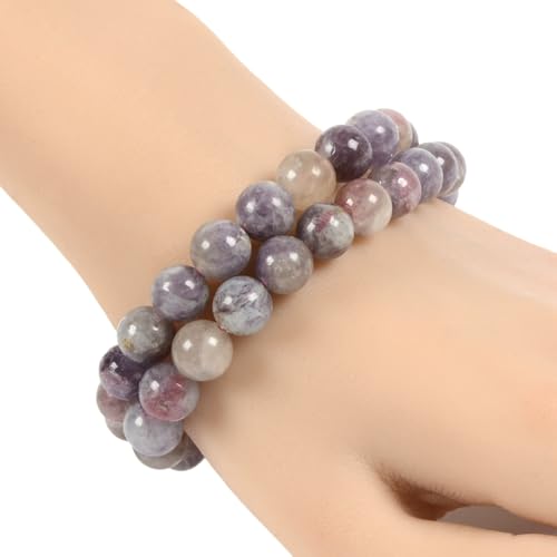 Justinstones Gem Semi Precious Gemstone 10mm Round Beads Stretch Bracelet 7 Inch Unisex - color: Plum Blossom Tourmaline