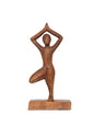 G6 Collection 8" Wooden Handmade Abstract Sculpture Art Decorative Home Decor Handcrafted Figurine Accent Decoration Artwork Hand Carved, Tree Pose - style: Tree Pose